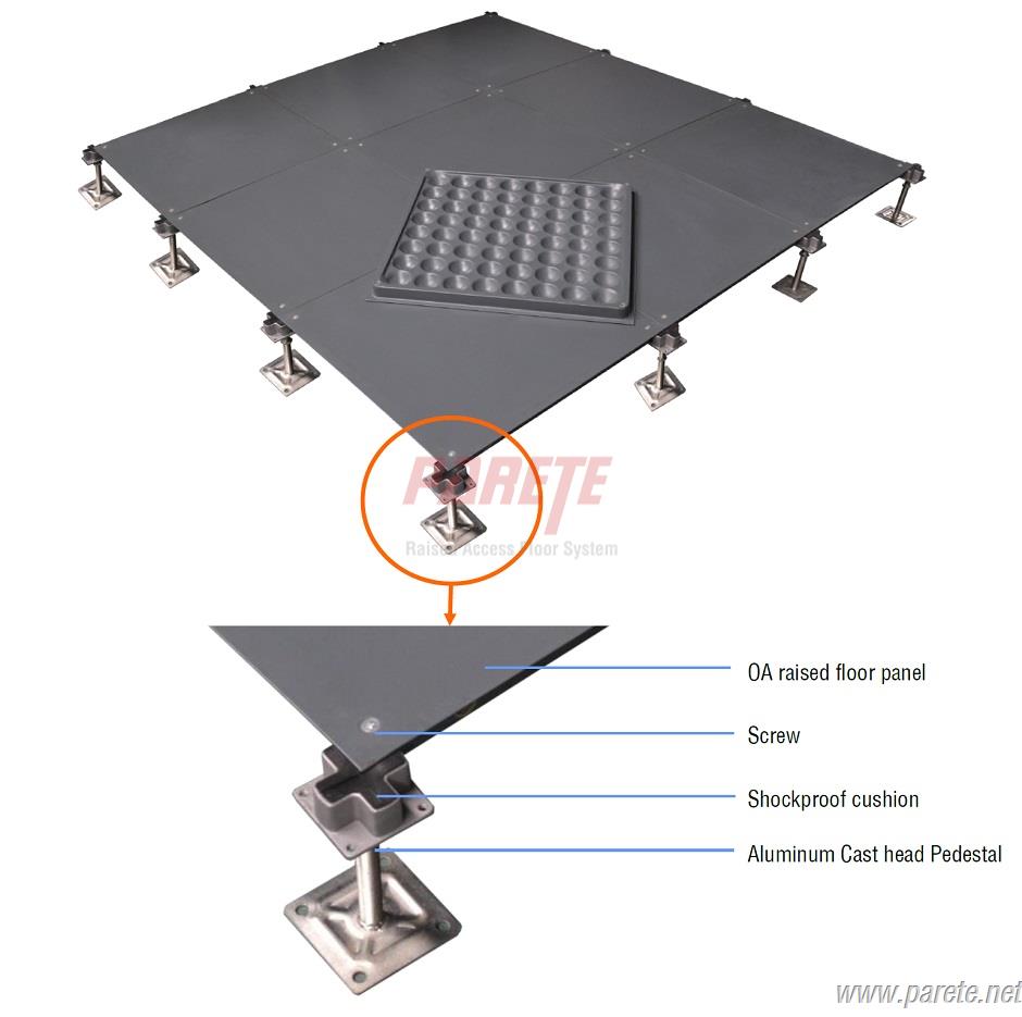 Indepedent support raised floor system